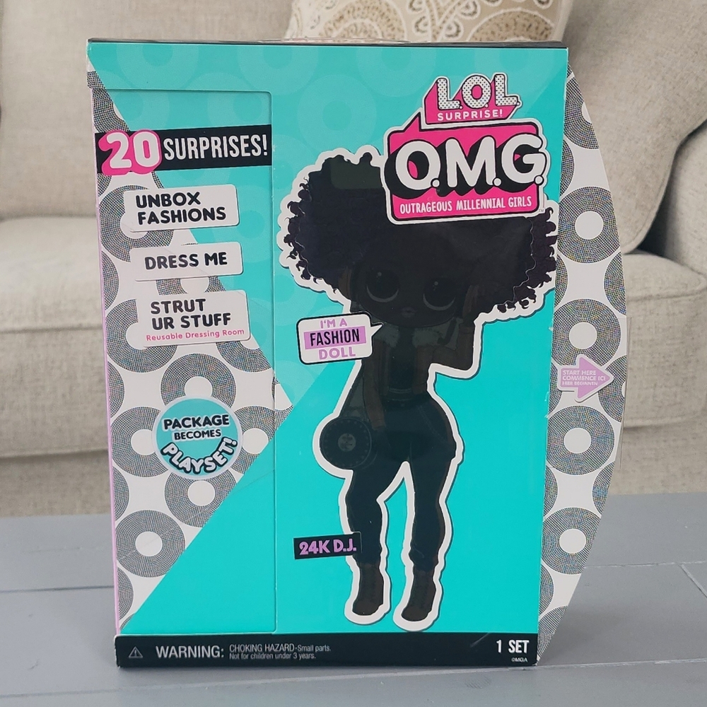 ☀️ Lol Surprise OMG 24K D.J. Fashion Doll Purple Hair Beautiful
